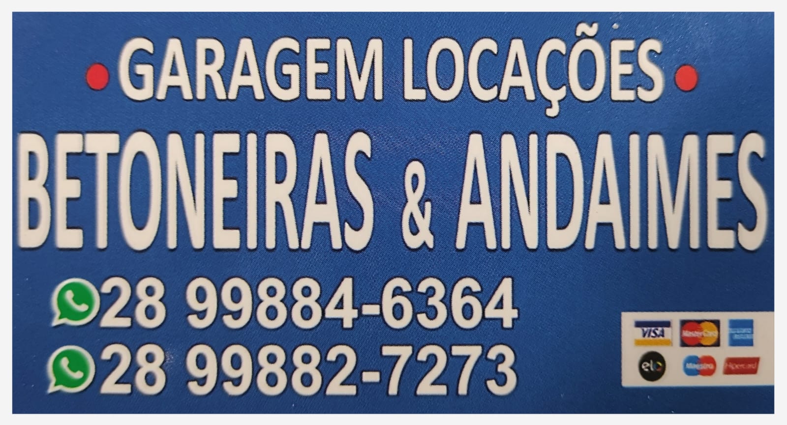 Garagem e locações Betoneiras e Andaimes